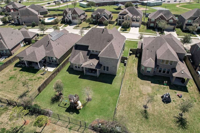 aerial view with a residential view