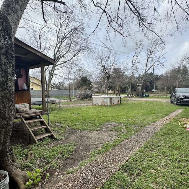 view of yard with fence