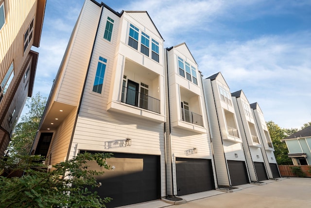 exterior space featuring an attached garage