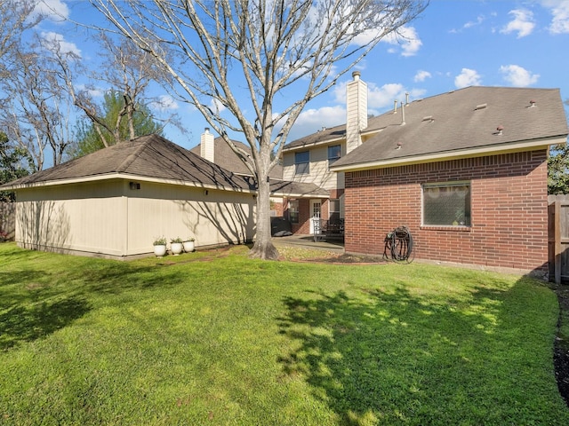 view of yard featuring a patio area and fence