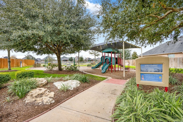 communal playground with fence