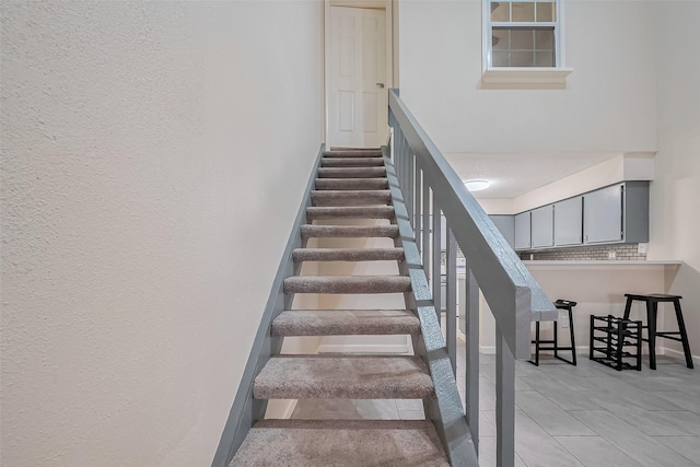 stairs with baseboards