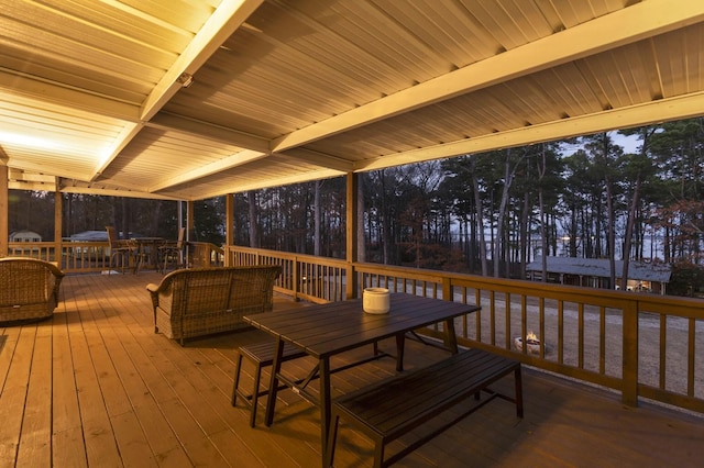 deck featuring outdoor dining space