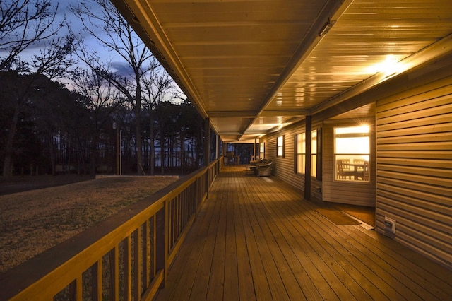 view of deck at dusk