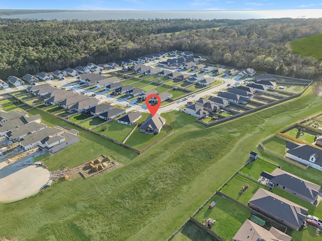 aerial view featuring a residential view