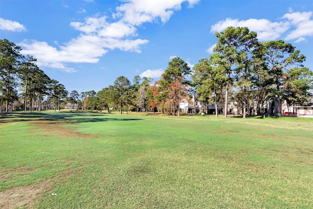 view of property's community with a lawn