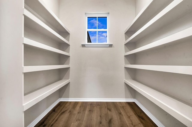 spacious closet with wood finished floors