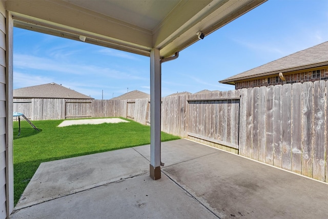 view of patio with a fenced backyard