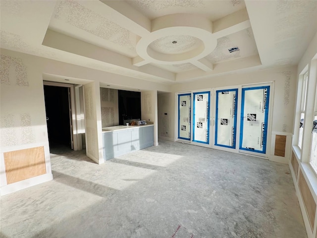 interior space featuring coffered ceiling