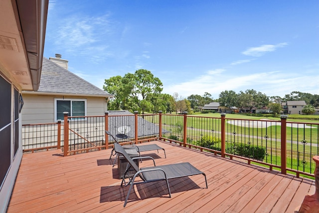 deck with a lawn