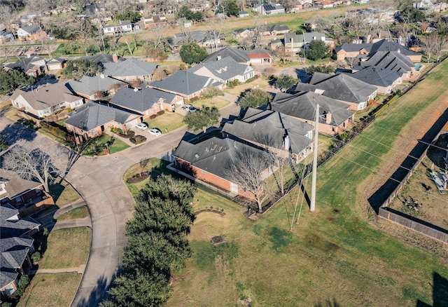 aerial view with a residential view