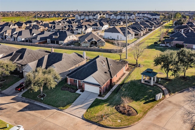 aerial view featuring a residential view