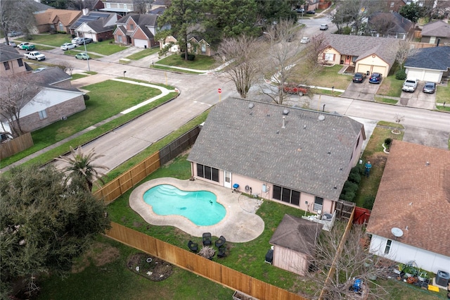 drone / aerial view featuring a residential view