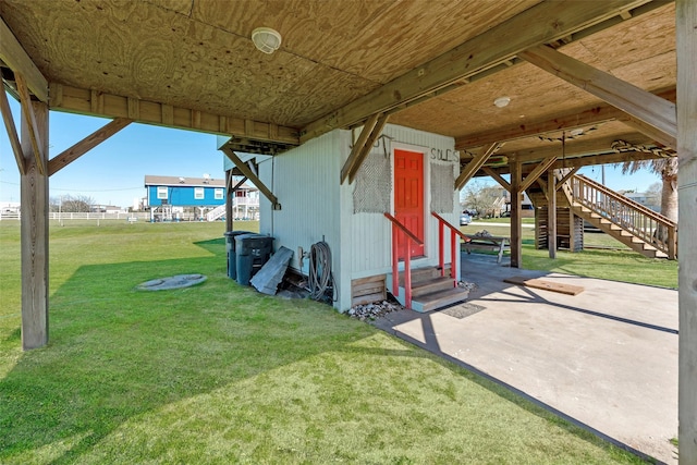 exterior space with stairway