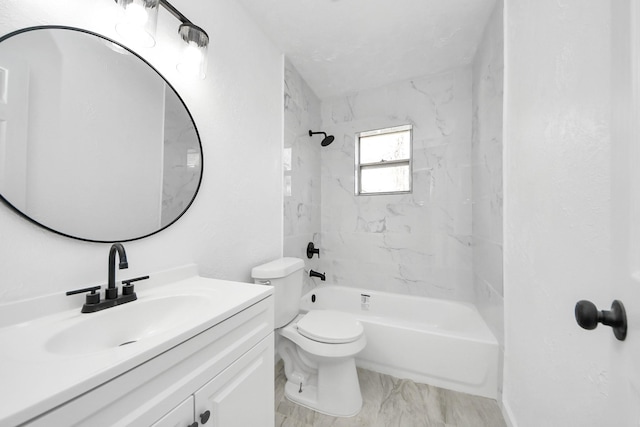 full bathroom with vanity, shower / bathing tub combination, and toilet