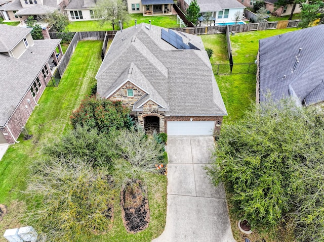 birds eye view of property featuring a residential view