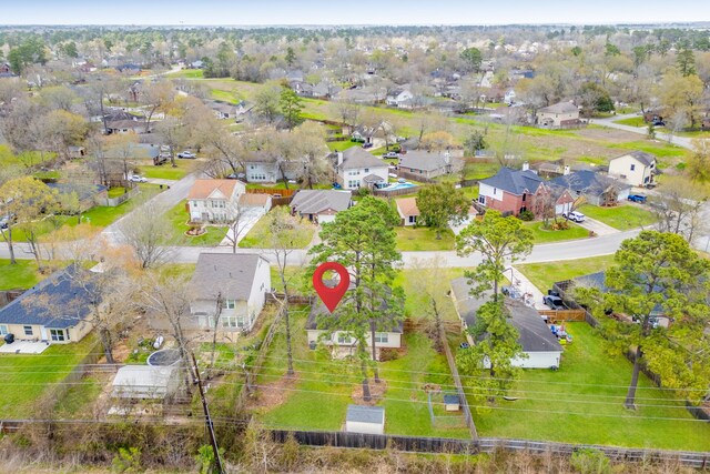 bird's eye view with a residential view