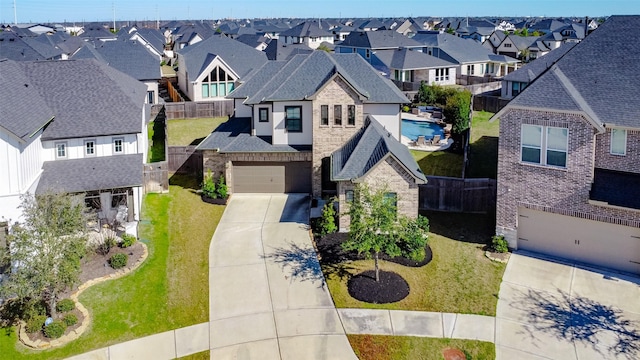 birds eye view of property featuring a residential view