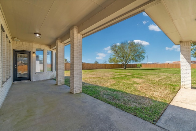 view of patio / terrace featuring a fenced backyard