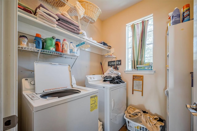 laundry room with laundry area and washing machine and dryer