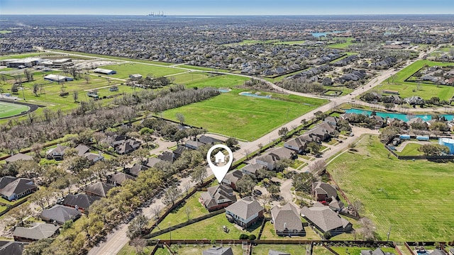 aerial view with a residential view