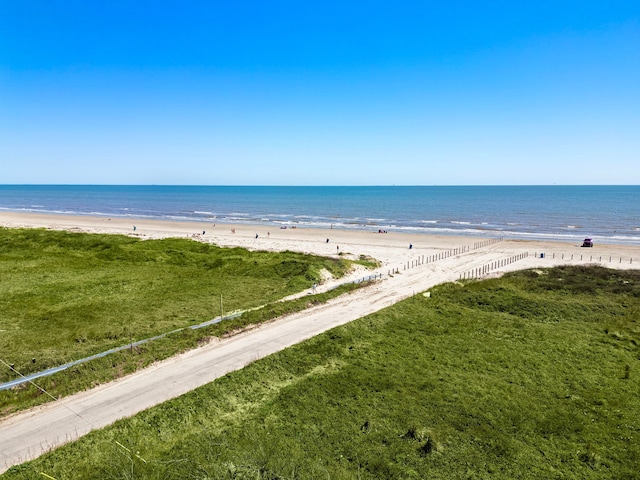 property view of water with a beach view