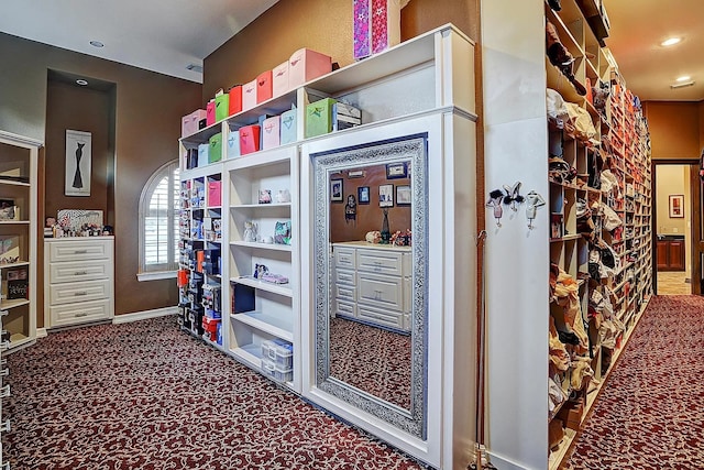 interior space featuring carpet floors