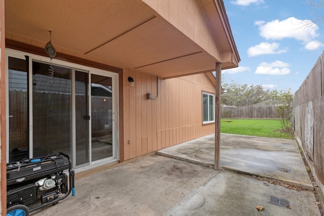 view of patio featuring a fenced backyard