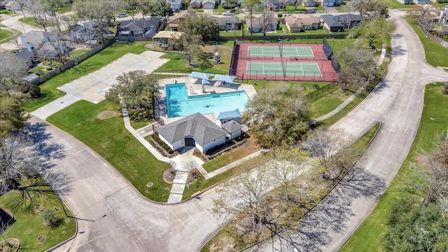 aerial view with a residential view