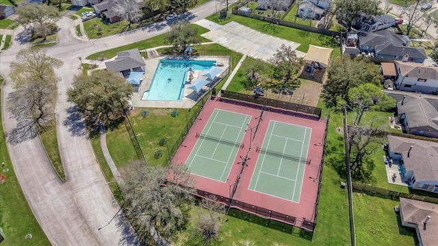 aerial view with a residential view