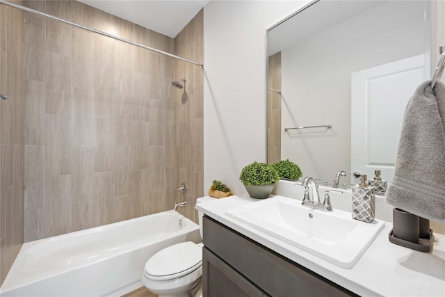 full bath with vanity, shower / bathing tub combination, and toilet