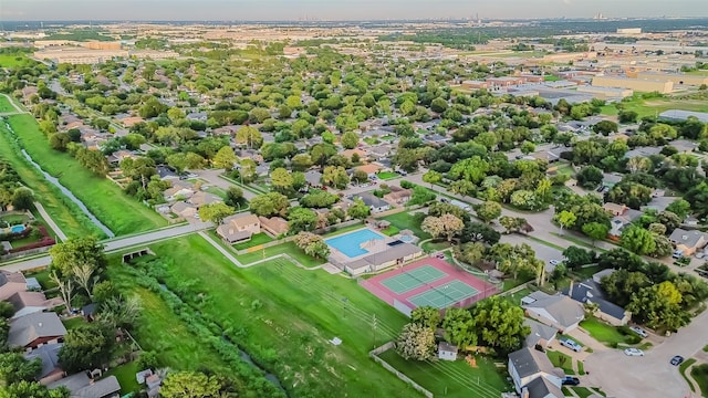 aerial view with a residential view