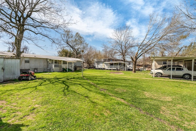 view of yard featuring a porch