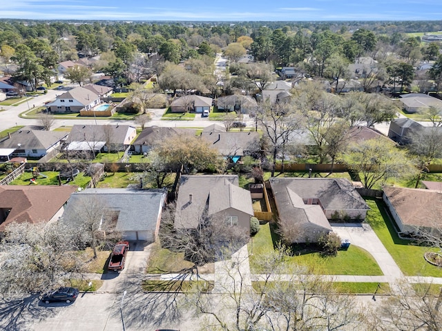 drone / aerial view with a residential view