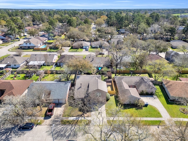 drone / aerial view with a residential view