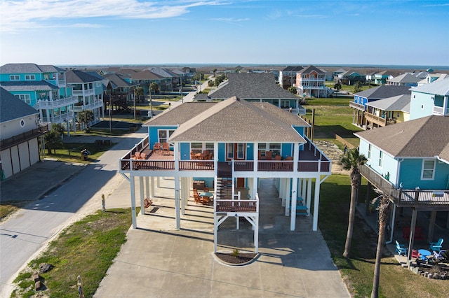 aerial view with a residential view