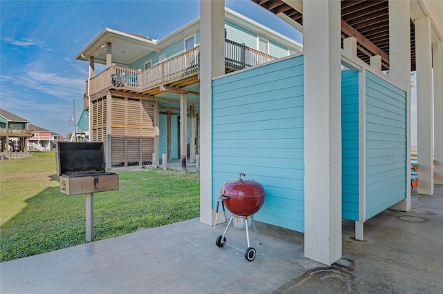 view of patio / terrace with a grill