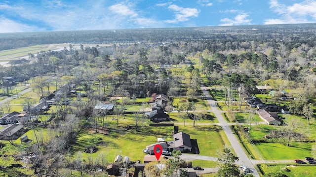 bird's eye view with a view of trees