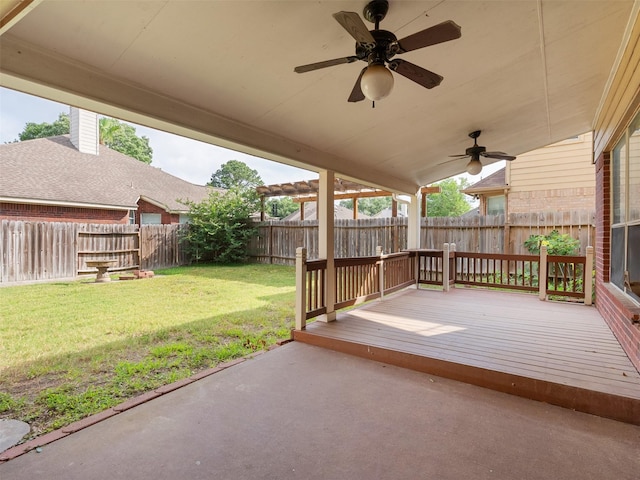 23134 Beech Canyon Dr, Katy, TX 77494 - view of patio with ceiling fan and a deck