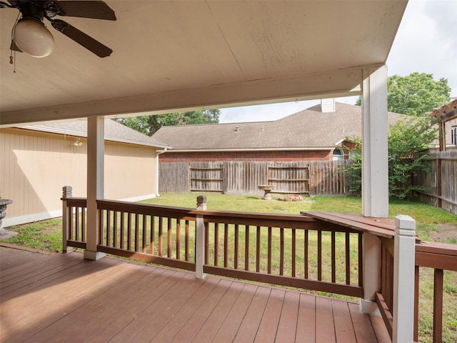 23134 Beech Canyon Dr, Katy, TX 77494 - wooden terrace featuring a ceiling fan