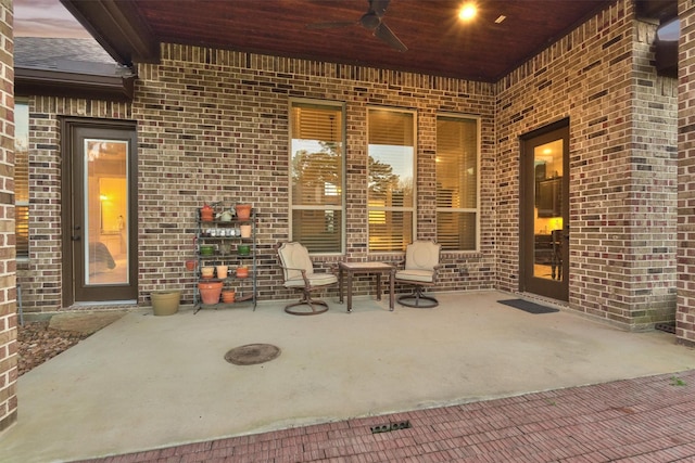 view of patio / terrace featuring a ceiling fan