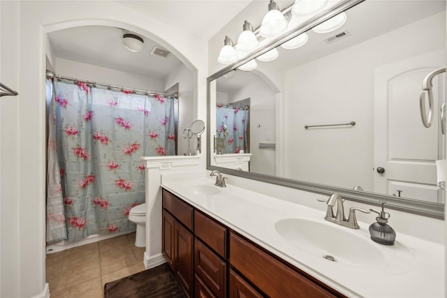 full bathroom featuring a sink, visible vents, and tile patterned floors