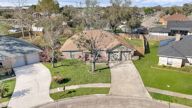 aerial view with a residential view