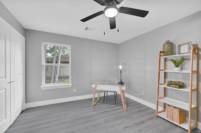 17127 Port O Call St, Crosby, TX 77532 - home office with visible vents, baseboards, and wood finished floors