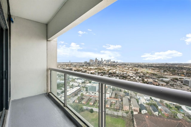 balcony featuring a city view