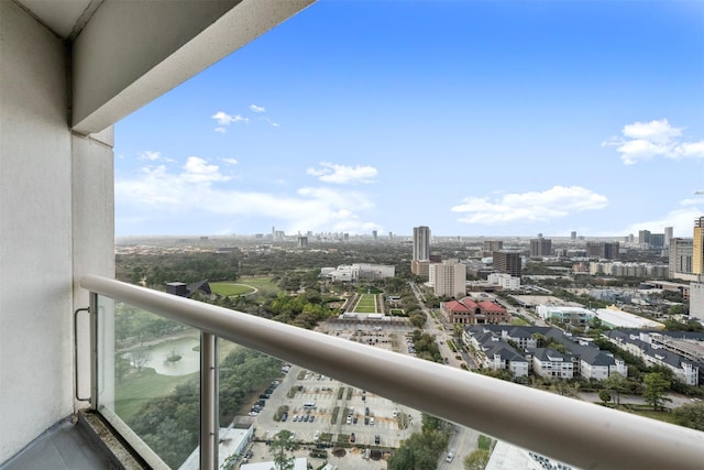 balcony featuring a city view