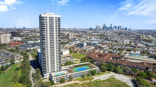 aerial view with a view of city