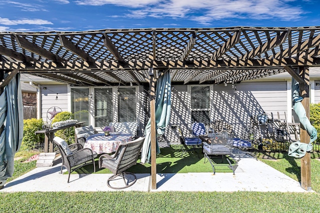 view of patio with a pergola