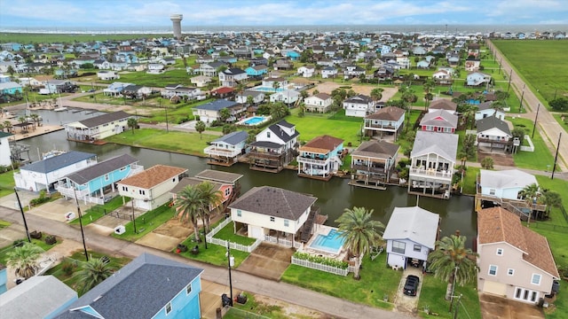 16715 Montego Way, Jamaica Beach, TX 77554 - drone / aerial view featuring a water view and a residential view