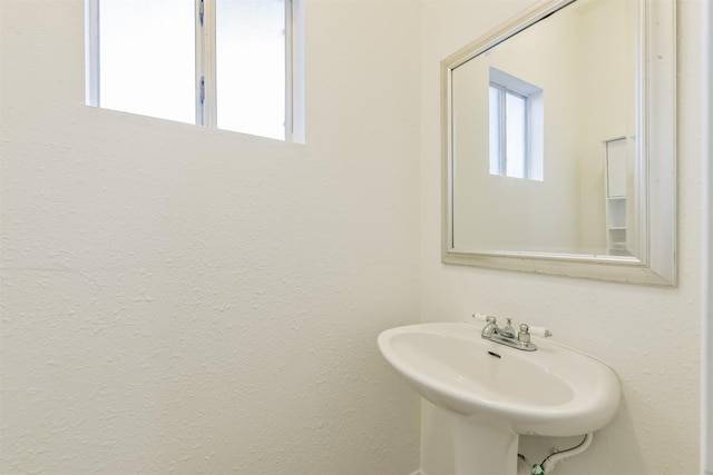 bathroom with a wealth of natural light and a sink